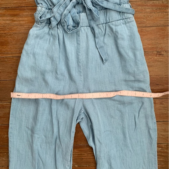 Thread & Supply Wrap Top Wide Leg Chambray Romper - Picture 6 of 8